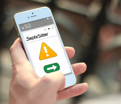 septic system monitoring alert on smartphone